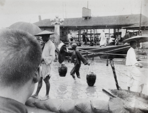 Wharf in Hankou during the 1931 floods, Wuhan