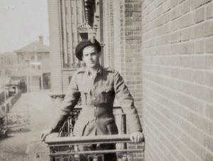 Jack Ephgrave on balcony of Racecourse grandstand, Shanghai, 1932