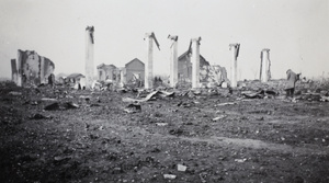 Bomb damage at Hongqiao aerodrome, Shanghai, 1932