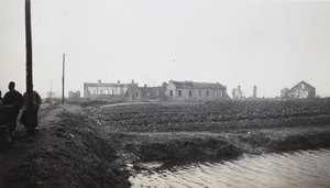 Bomb damage at Hongqiao aerodrome, Shanghai, 1932