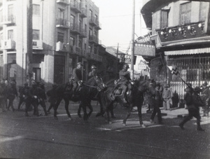 Japanese troops withdrawing after ceasefire agreement, Shanghai, 1932