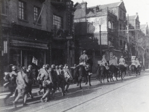 Japanese troops withdrawing after ceasefire agreement, Shanghai, 1932