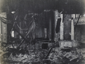 Interior of bomb damaged Odeon Theatre (cinema), Shanghai, 1932