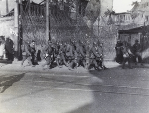 Japanese troops withdrawing after ceasefire agreement, Shanghai, 1932