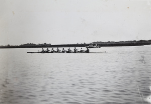 Men's eight rowing on the Huangpu river