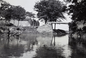 River scene and stone bridge