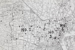 Detail of a plan of Shanghai, 1928, with Shanghai Volunteer Corps annotations