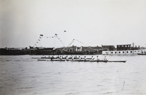 Men's eight sweep racing on the Huangpu river, Shanghai