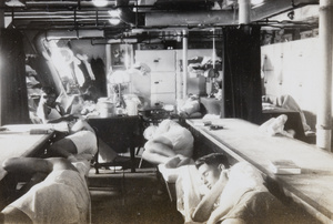 Sailors resting aboard H.M.S. Medway