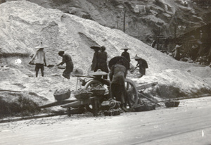 Workers in a gravel quarry