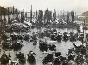 Sampans in a typhoon shelter, Hong Kong