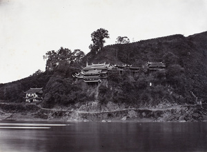 Min-ch'oi Temple and Octagonal tower, between the Min River and wall of Nanping, Fujian