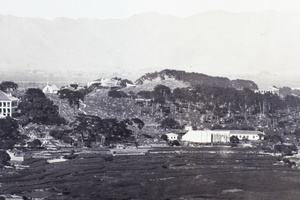 View including the fives courts, bowling alley and Chinese cemetery, Fuzhou