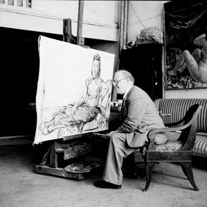 Pyotr Konchalovsky painting a portrait of Hu Jibang (胡济邦)