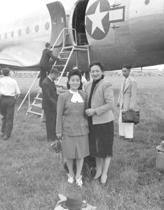 Hu Jibang (胡济邦) and another woman during T.V. Soong's visit to Moscow, June 1945