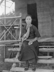 A woman smoking