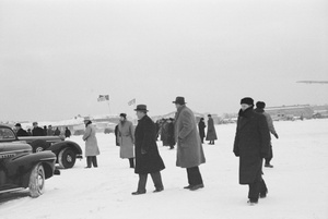 At the airport for Ernest Bevin’s visit to Moscow, December 1945