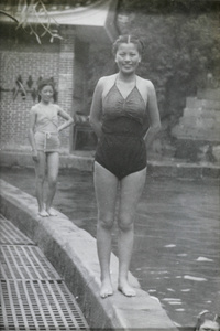 Min Chin at a swimming pool, Northern Hot Springs