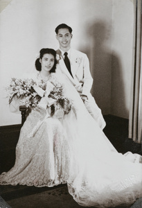 Madeline Foo with her husband Jack Kai Au, Hong Kong - a so-called “Foreign style” wedding