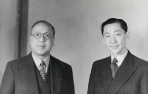 Fu Bingchang and another man, Chinese Embassy, Moscow, 1948