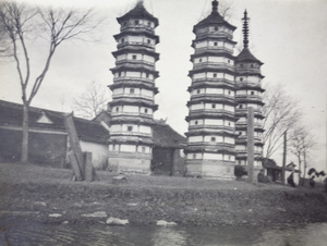 The Three Pagodas beside The Grand Canal, Jiaxing