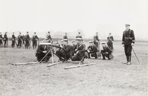 British Royal Navy marines with a machine gun, Shanghai Recreation Ground