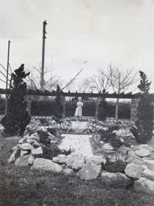 Sculpture and pergola in the garden, 727 Avenue Haig, Shanghai