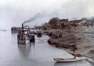 View of river bank, Nanking