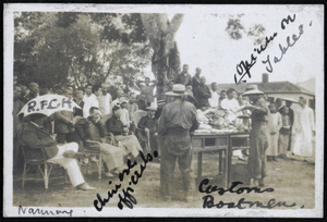 Burning opium outside the Nanning Custom House, 1920