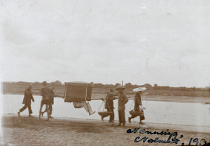 Hedgeland on his way to work, Nanning 1914