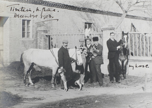 Hedgeland, colleagues and animals, in Tientsin