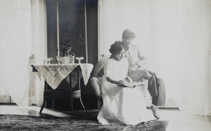 Two women reading, Hong Kong