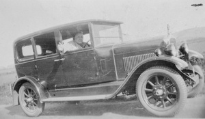 Hedgeland in a car