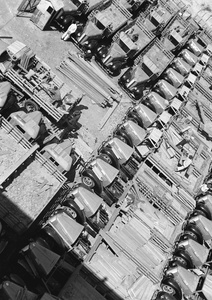 Assembling trucks, Kowloon, Hong Kong