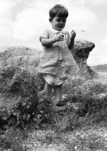 George Kulstad holding a head of wild grass, Hong Kong