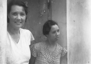 Lilian Thoresen with her sister, Elise Markham, Kowloon, Hong Kong