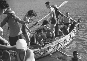 Group of friends on a swimming and boating party, Hong Kong