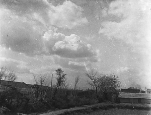 Six military aeroplanes in formation in the sky, near Shanghai, August 1937