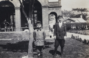 Fred and Dick Hutchinson in school uniform, 35 Tongshan Road, Hongkou, Shanghai