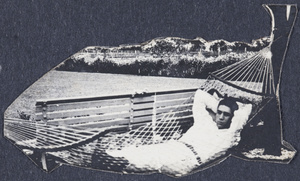 Bill Hutchinson in a hammock in the garden of 35 Tongshan Road, Hongkou, Shanghai