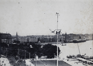 View overlooking Public Garden, Suzhou Creek and the Bund, Shanghai