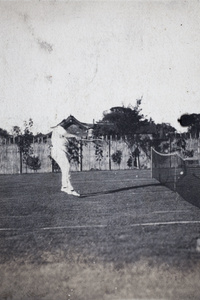 Mr Noble playing tennis, Shanghai