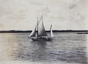 Small sail boat on the Huangpu, Shanghai