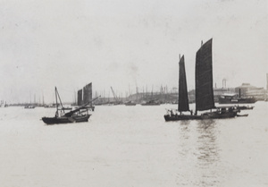 Barges and boats on the Huangpu, near Shanghai
