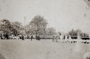 Spectators, officers and troops, Empire Day Parade, Shanghai, 1920