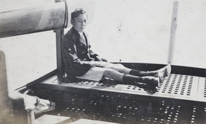 Francis Gundry aboard the Aggie G, near Shanghai