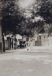 Two women walking along Kunming Road, Shanghai