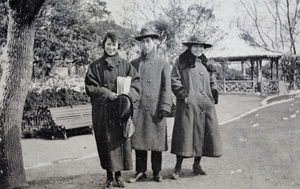 Dolly, Tom Hutchinson and Hannah in the Public Garden, Shanghai