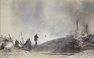 Firemen attending a large fire on the day of Chinese New Year, Shanghai, February 1920