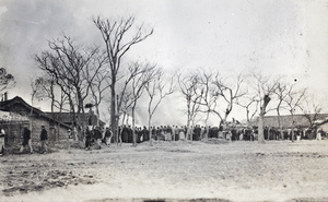 Crowd at a large fire on the day of Chinese New Year, Shanghai, February 1920